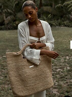 Monday Swimwear Natural Woven PALOMA BAG - LARGE